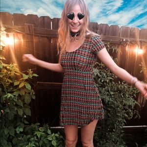 SOLD vintage multicolor flower mini dress